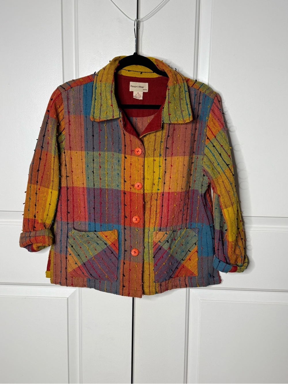 Multicolor Patchwork Button-Up Jacket - Multicolor